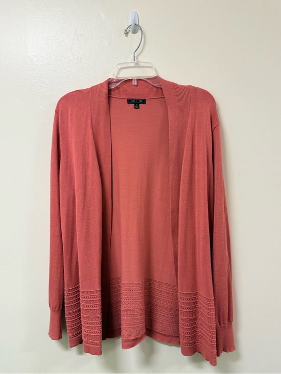 Lety & Me Sweaters - Coral Open-Front Knit Cardigan